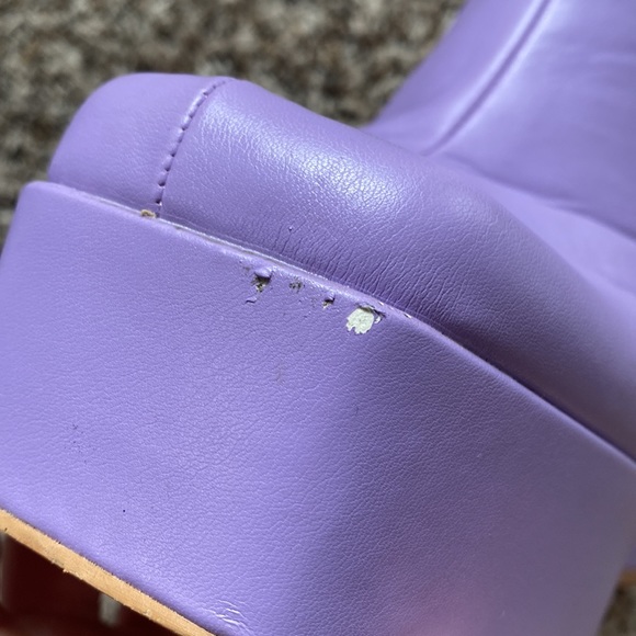 DOLLS KILL Lilac That Mystique Platform Boots Vegan Leather Size 8 Daphne Blake - Picture 6 of 9